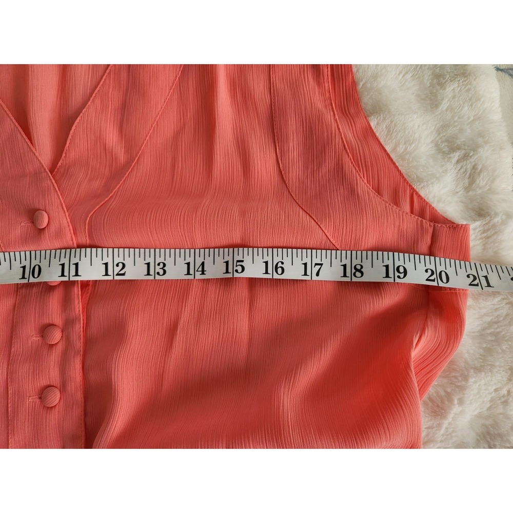 Vintage 90s‎ Victorias Secret Gold Label Sheer Pajama Top Coral Womens Small - Picture 7 of 8
